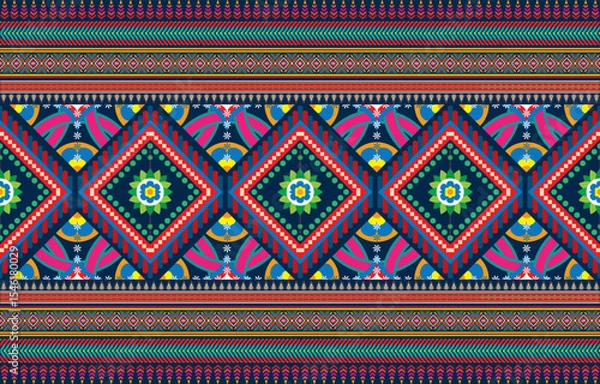 Fototapeta Moroccan seamless pattern in vector format, abstract geometric background image, fabric textile pattern.
