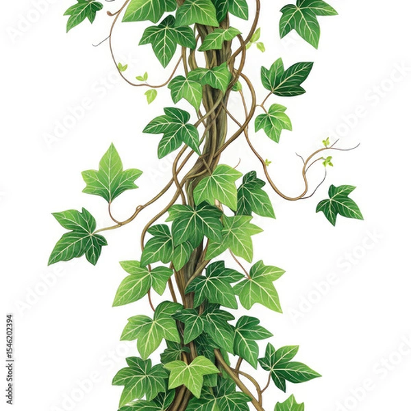 Fototapeta green leaves on white background