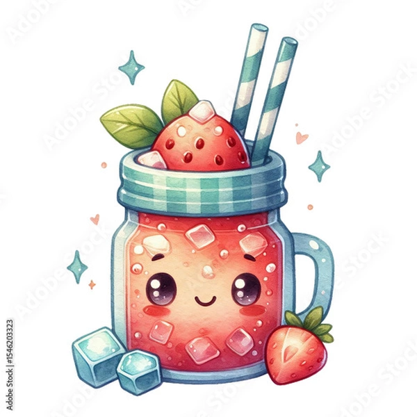 Obraz strawberry juice in a glass