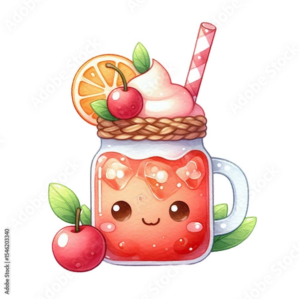Obraz glass of juice and apple