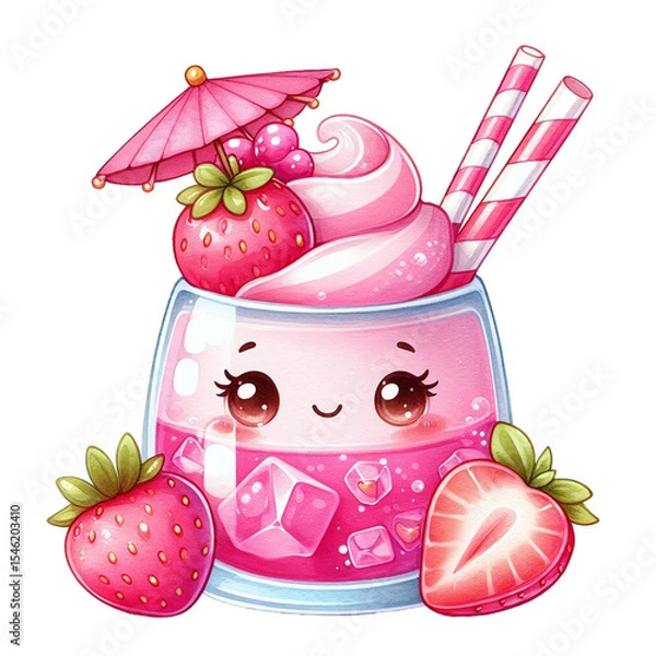 Obraz strawberry juice in a glass