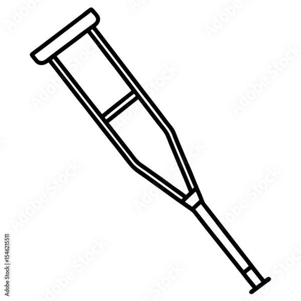 Fototapeta Simple Crutch Icon Drawing