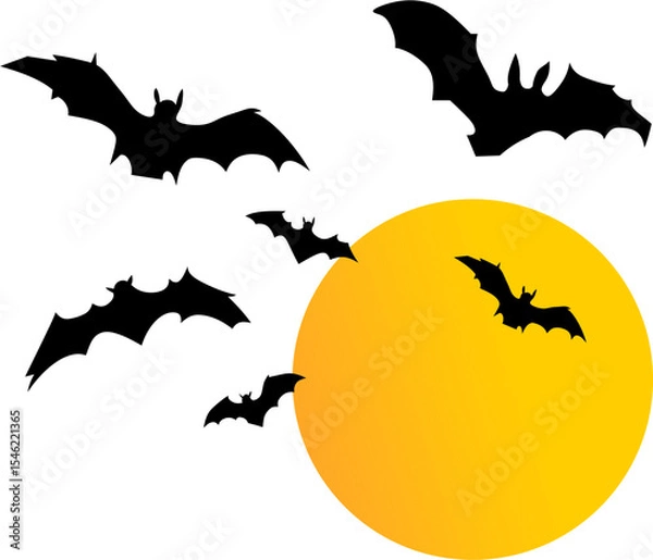 Obraz background ilustration vector bat in the dark night