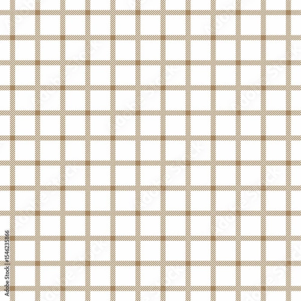Fototapeta Seamless gingham pattern brown on white