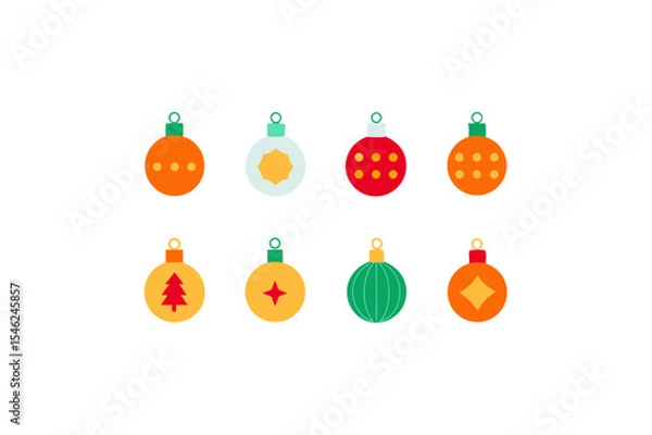 Obraz different christmas ornament icon sets 