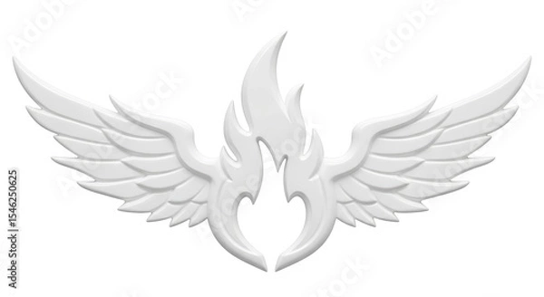 Fototapeta Isolated Winged Flame Design