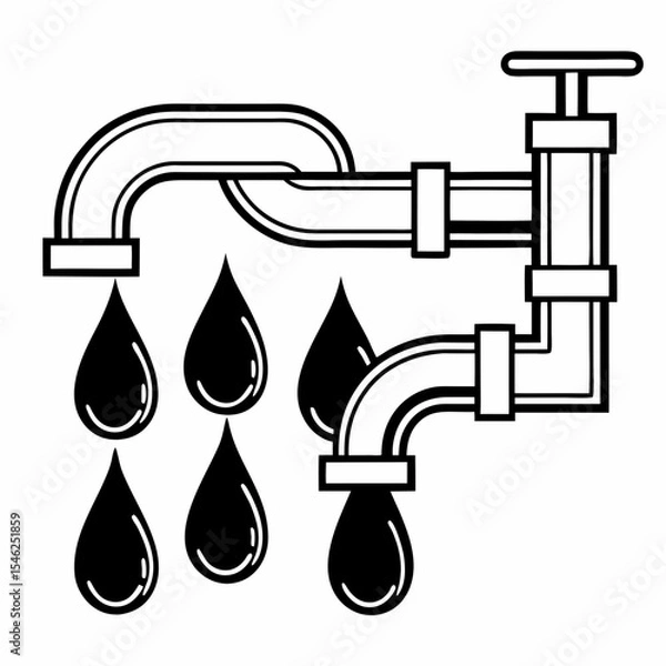 Fototapeta "Water Infrastructure Icons Set – Thin Line Style for Engineering, Utilities, and Environmental Projects"