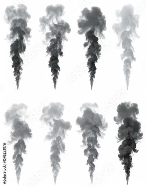 Obraz Smoke plumes with grey, black, design elements, and digital art.