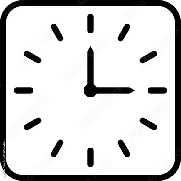 Fototapeta time clock outline vector icon isolated on white 