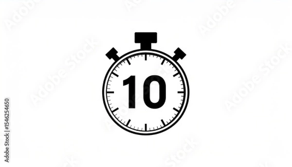 Obraz Stopwatch Icon 10 Seconds Timer Deadline.