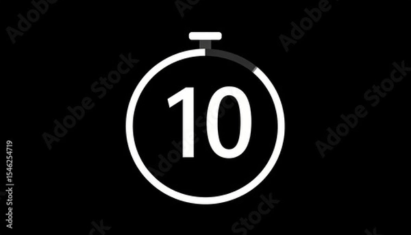 Obraz Timer 10 Seconds Countdown Clock Icon.