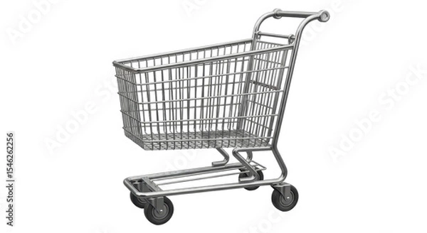 Obraz Isolated Metal Shopping Cart