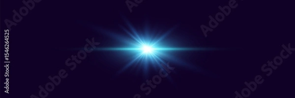 Obraz Light effect flash with rays. Vector illustrator