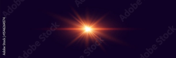Obraz Light effect flash with rays. Vector illustrator