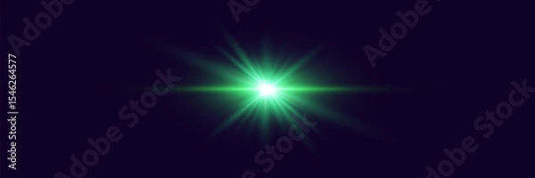 Obraz Light effect flash with rays. Vector illustrator