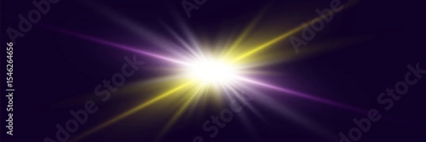 Obraz Light effect flash with rays. Vector illustrator