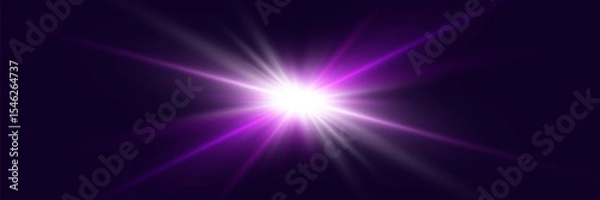 Obraz Light effect flash with rays. Vector illustrator
