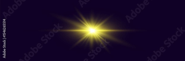 Obraz Light effect flash with rays. Vector illustrator