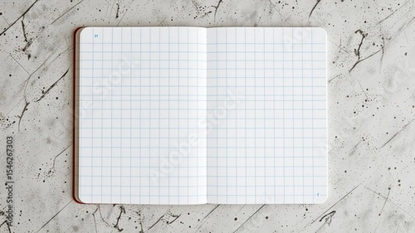 Fototapeta Empty Gridded Notebook Page,  Versatile Background
