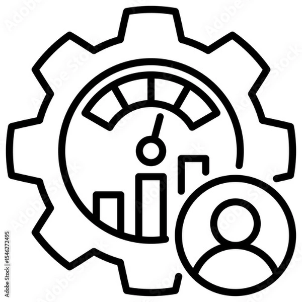 Fototapeta Performance Management Line Icon