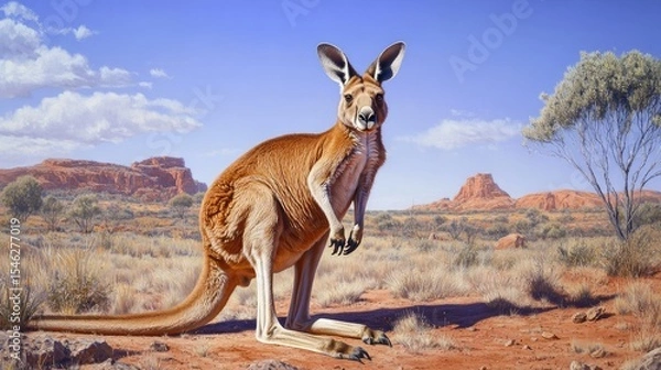 Fototapeta kangaroo in the desert