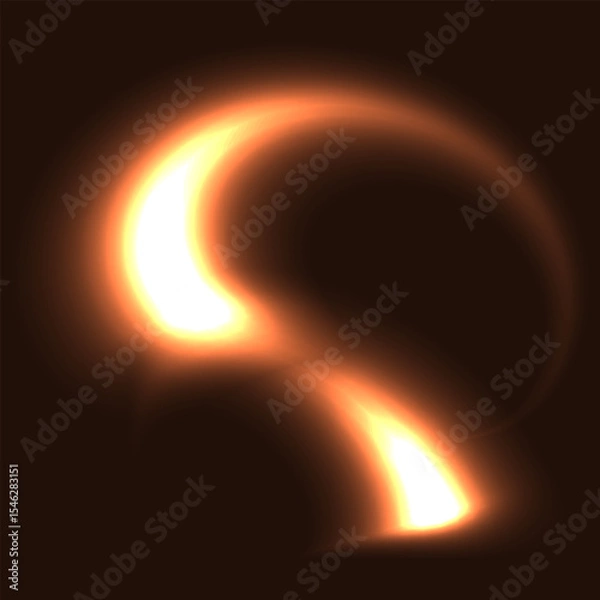 Obraz Two glowing warm flying  in circle light objects isolated on dark background