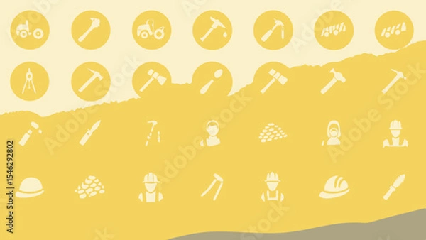 Fototapeta Labor line editable icon set. Contains icons related to labor, construction, labour day, renovation, and more. Vector illustration. make 30 vectors on one image