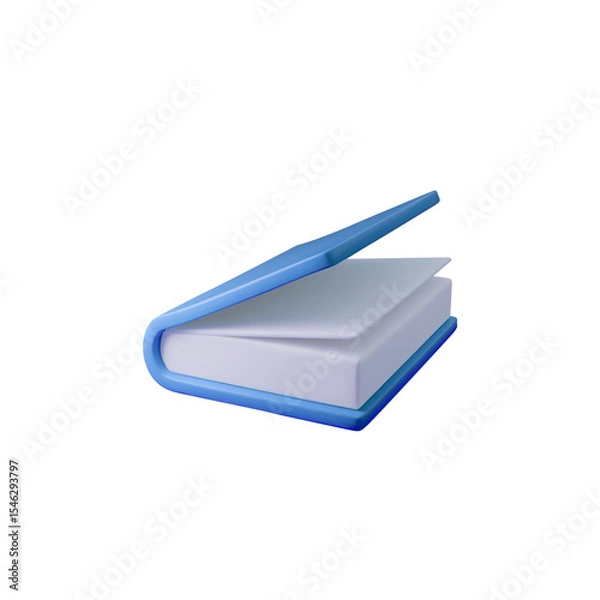 Obraz 3d Open book vector illustration with a sleek blue design, perfect for educational themes, learning concepts, and digital literature projects. Ideal for e-learning resources and editorial use.