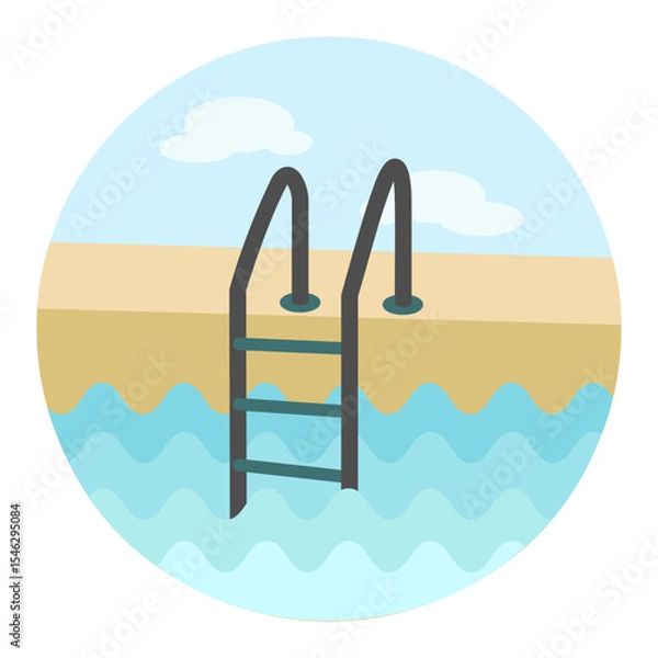 Obraz Swimming pool flat vector icon