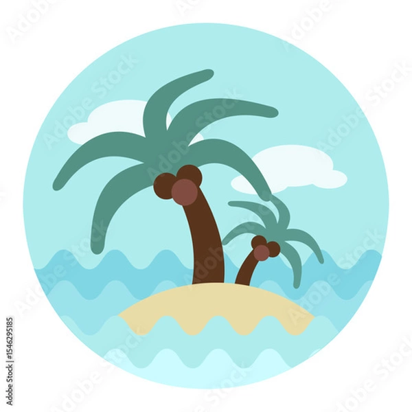Obraz Island with palm trees icon. Summer. Vacation