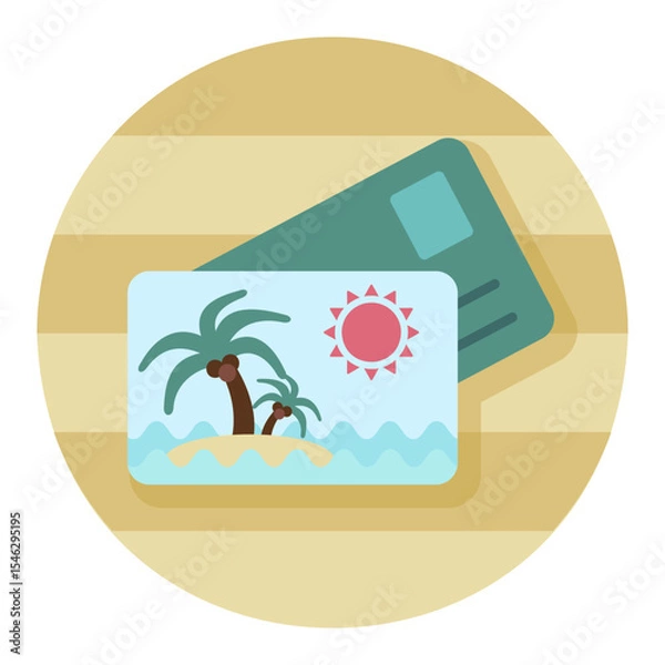 Obraz Card with palm icon. Summer. Vacation
