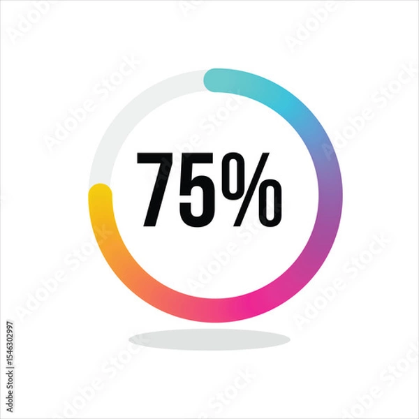 Obraz Round gradient loading progress isolated icon on white background