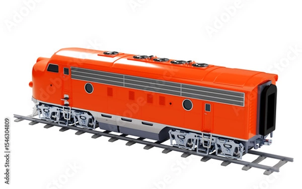 Fototapeta diesel locomotive retro-style back