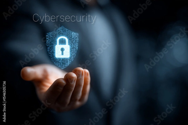 Fototapeta Ensuring user safety and privacy with secure internet access and advanced data protection against hackers and cybercriminals. Smart tech guarding every digital move.