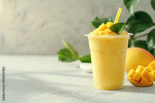 Fototapeta High Definition Image of Jus Mangga Yoghurt or Yoghurt Mango Ice Juice