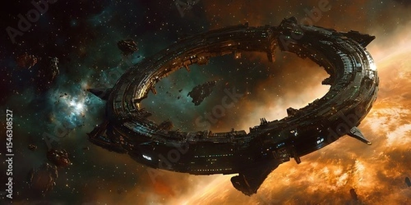 Fototapeta Epic Space Ring A Celestial Masterpiece