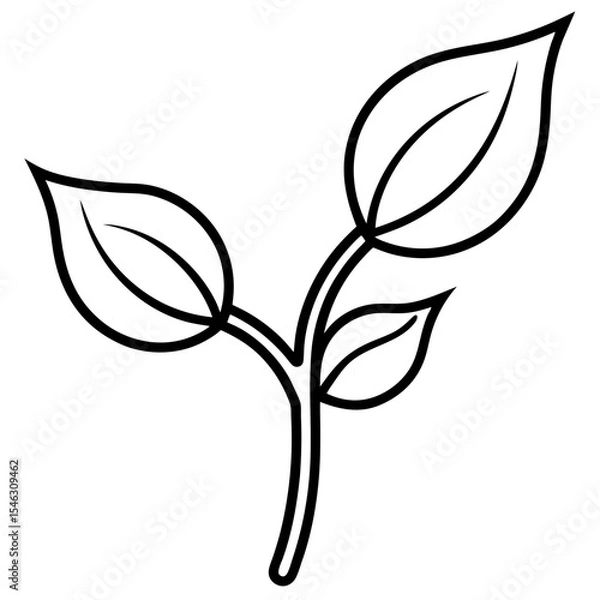 Obraz Twin Leaf Line Art