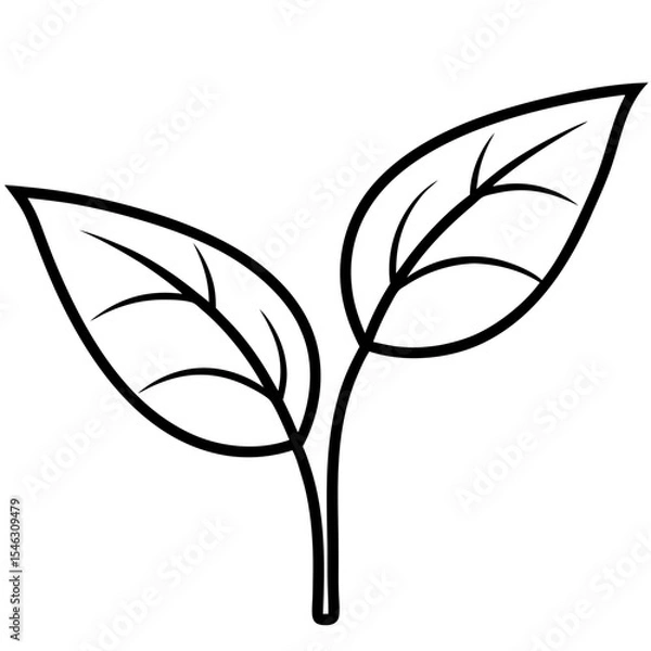 Obraz Twin Leaf Line Art