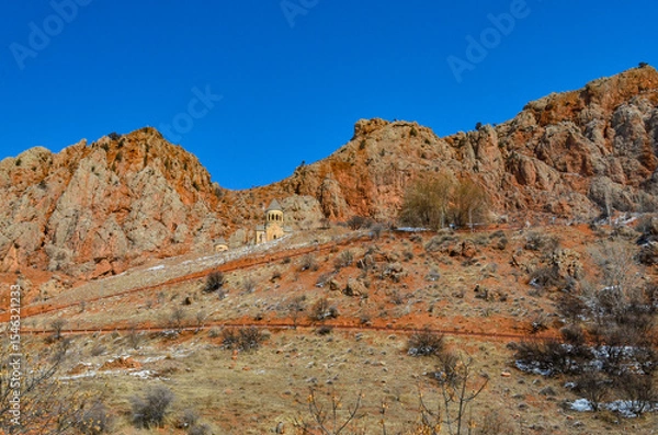Obraz Noravank Monastery and Gnishik canyon scenic view (Vayots Dzor, Armenia)