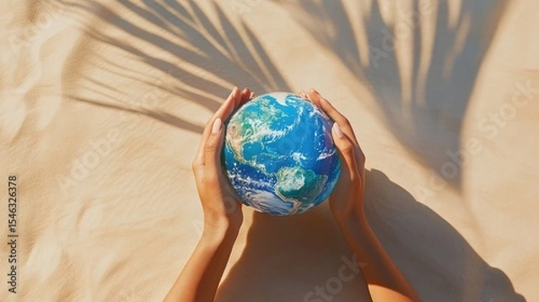 Fototapeta hand holding a globe
