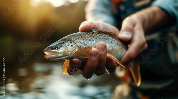 Fototapeta fish in hand