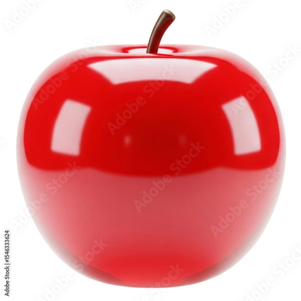 Fototapeta lossy Red Apple 3D Clipart on Transparent Background for Food Menu Design