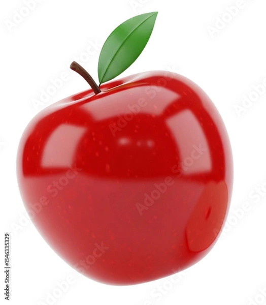 Fototapeta 3D Red Apple and Slice Illustration