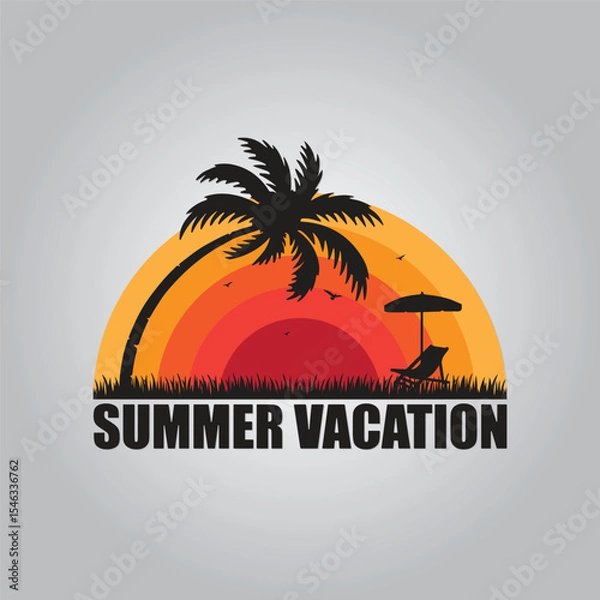 Obraz Summer Vacation t-shirt Vector Design Template