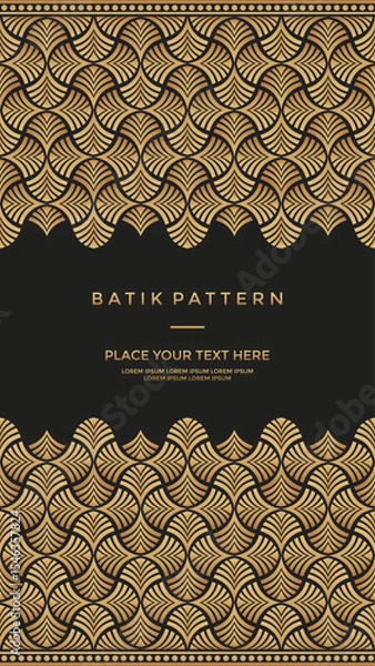 Obraz Elegant Indonesian Batik Pattern with Gold and Brown Tones