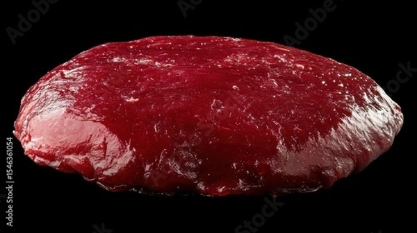 Obraz Glossy Red Fruit Gel on Black Surface with Smooth Texture and Rich Color Contrast