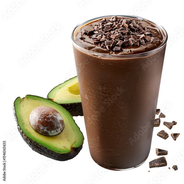 Fototapeta Highquality UHD photo of dark chocolate smoothie and avocado