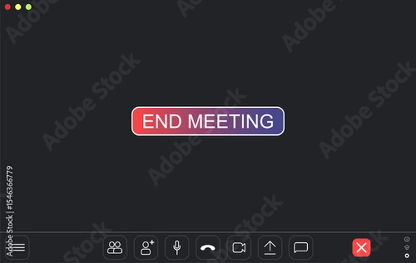 Obraz Video conference user interface, video conference calls window overlay.