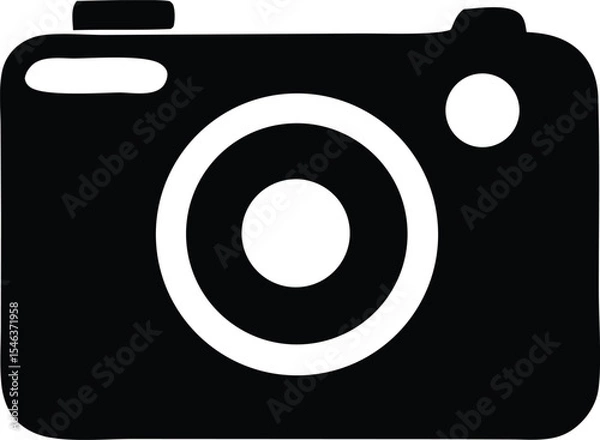 Obraz Simple black and white camera icon design for digital photography