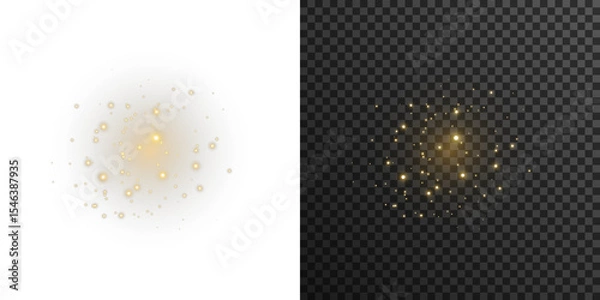 Fototapeta Golden glimmer shines over cold winter veil.
Enchanted dust drifts in luminous sparkle shower.
Radiant flakes dance in shimmering Christmas air.
Twilight particles scatter light through December breez